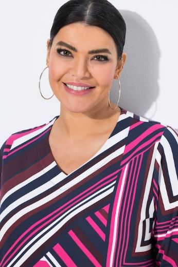 Plus size veliki brojevi Majica s 3/4 rukavima V izreza za punije