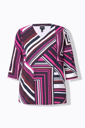 Plus size veliki brojevi Majica s 3/4 rukavima V izreza za punije