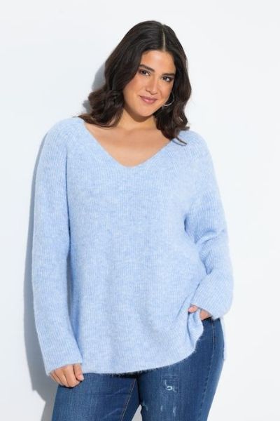 Veliki brojevi Pulover dugih rukava V ovratnika moda za punije