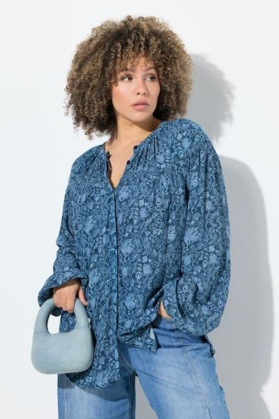 Veliki brojevi Bluza dugih rukava na kopčanje moda za punije