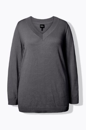 Plus size veliki brojevi Pulover s V ovratnikom za punije