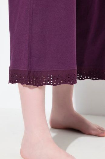 Plus size veliki brojevi Pidžama kratkih rukava i ukrasnom čipkom na obrubima za punije