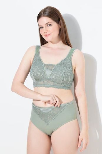 Plus size veliki brojevi Gaćice od mikrofibre s dodatkom ukrasne čipke za punije