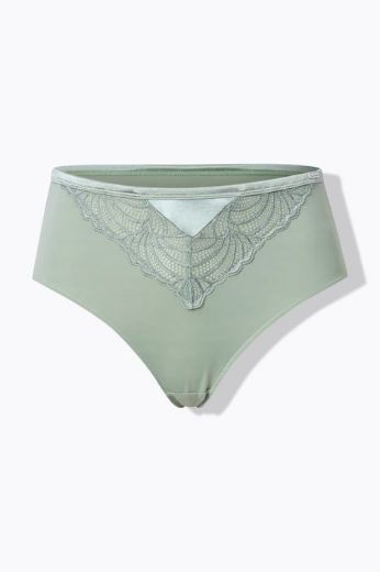 Plus size veliki brojevi Gaćice od mikrofibre s dodatkom ukrasne čipke za punije