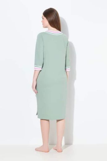 Plus size veliki brojevi Spavaćica s V izrezom na pruge za punije