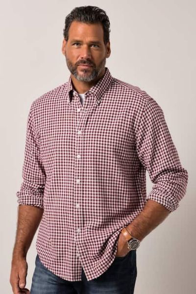 Veliki brojevi Košulja dugih rukava karirana moda za punije