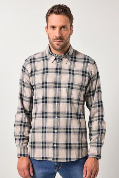 Veliki brojevi Košulja dugih rukava karirana moda za punije