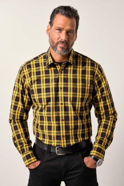 Veliki brojevi Košulja dugih rukava karirana moda za punije