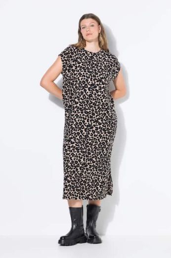Plus size veliki brojevi Haljina midi kratkih rukava za punije