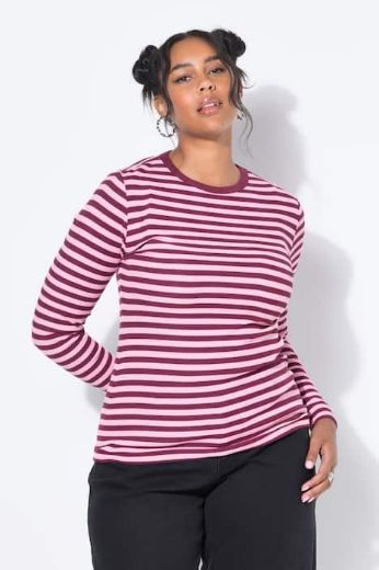 Plus size veliki brojevi Majica dugih rukava na pruge za punije