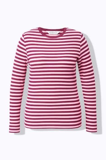 Plus size veliki brojevi Majica dugih rukava na pruge za punije
