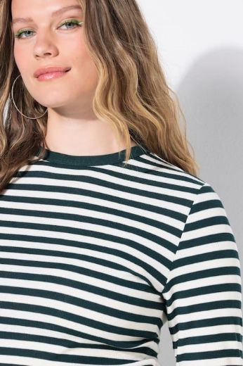 Plus size veliki brojevi Majica dugih rukava na pruge za punije
