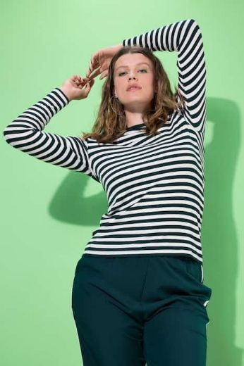 Plus size veliki brojevi Majica dugih rukava na pruge za punije