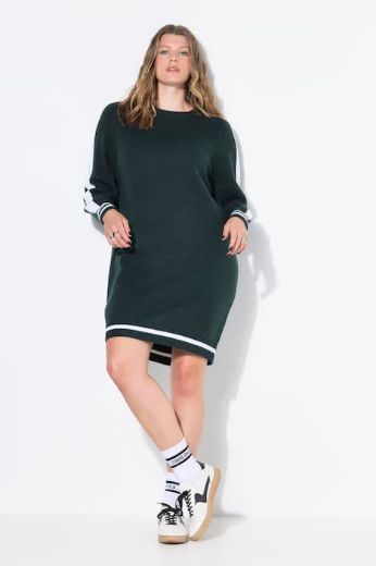 Plus size veliki brojevi Haljina dugih rukava šireg kroja za punije