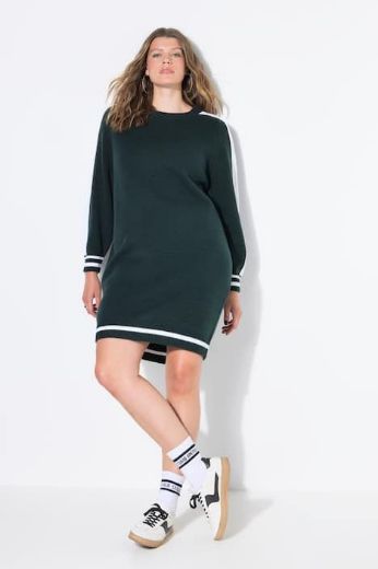 Plus size veliki brojevi Haljina dugih rukava šireg kroja za punije