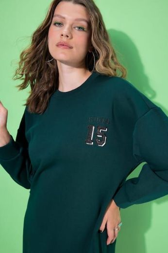 Plus size veliki brojevi Haljina dugih rukava šireg kroja za punije