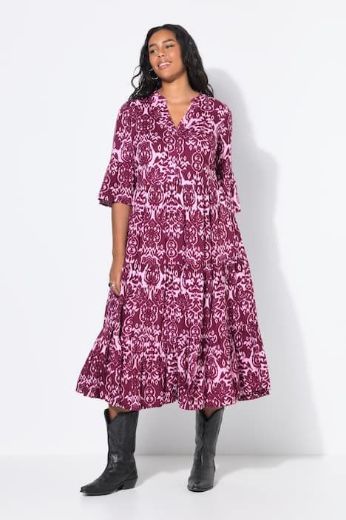 Plus size veliki brojevi Haljina maxi 3/4 rukava za punije