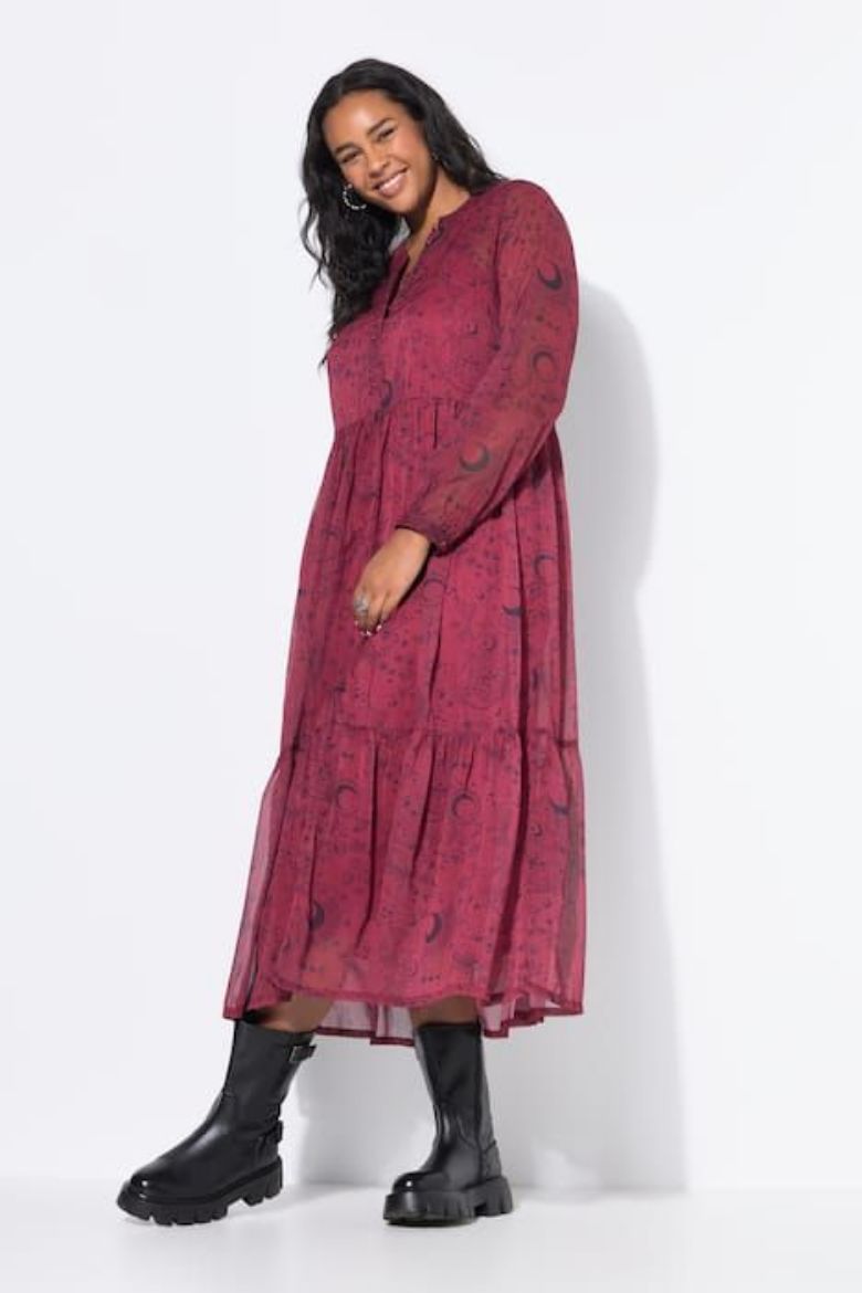 Plus size veliki brojevi Haljina maxi dugih rukava za punije