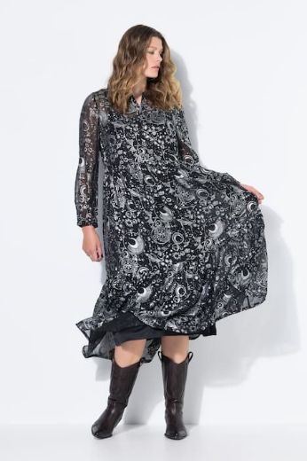 Plus size veliki brojevi Haljina maxi dugih rukava za punije