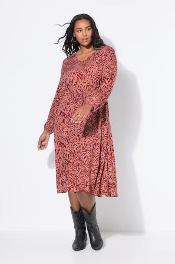 Plus size veliki brojevi Haljina maxi dugih rukava za punije