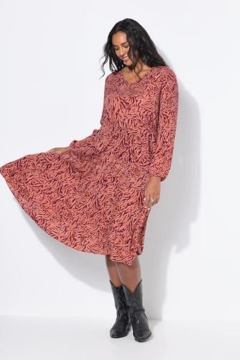 Plus size veliki brojevi Haljina maxi dugih rukava za punije