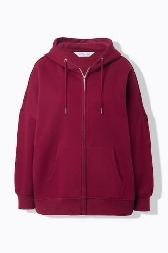 Plus size veliki brojevi Majica dugih rukava s patentnim zatvaračem i kapuljačom za punije