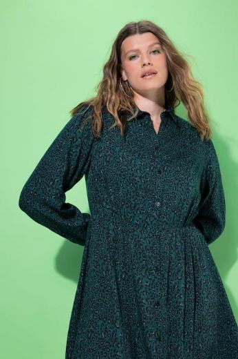 Plus size veliki brojevi Haljina dugih rukava A kroja za punije