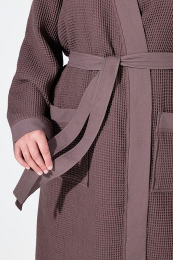 Plus size veliki brojevi Ogrtač duži model na vezanje za punije