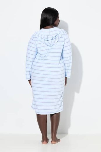 Plus size veliki brojevi Ogrtač s kapuljačom na pruge za punije