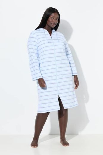 Plus size veliki brojevi Ogrtač s kapuljačom na pruge za punije