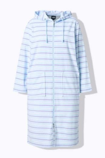 Plus size veliki brojevi Ogrtač s kapuljačom na pruge za punije