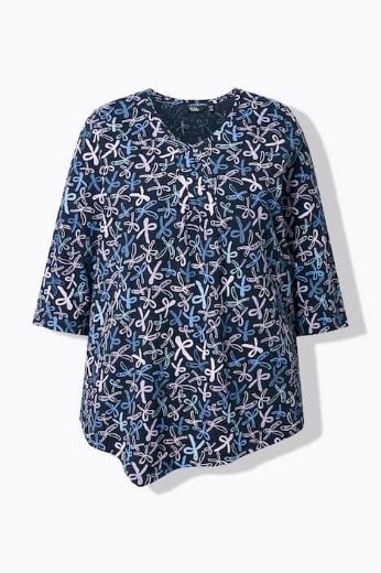 Plus size veliki brojevi Majica asimetričnog kroja kratkih rukava za punije