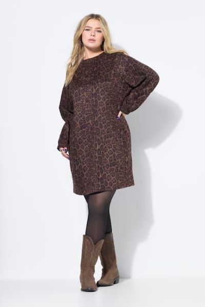 Veliki brojevi Haljina dugih rukava šireg kroja moda za punije