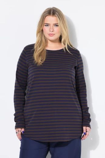 Plus size veliki brojevi Majica dugih rukava na pruge za punije