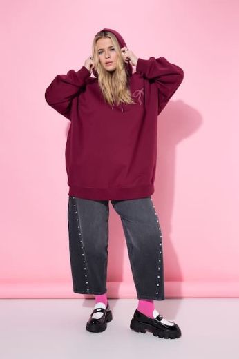 Plus size veliki brojevi Majica dugih rukava s kapuljačom šireg kroja za punije