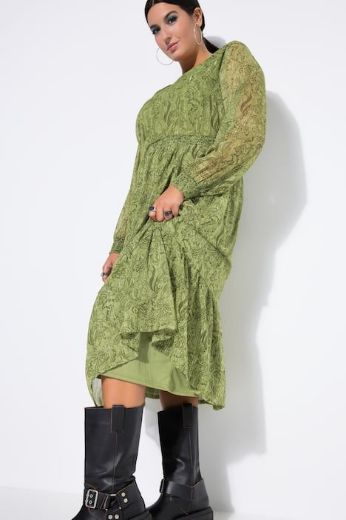 Plus size veliki brojevi Haljina midi dugih rukava za punije