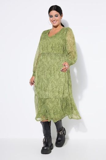 Plus size veliki brojevi Haljina midi dugih rukava za punije