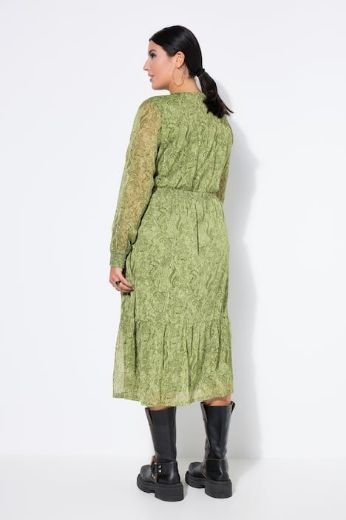 Plus size veliki brojevi Haljina midi dugih rukava za punije