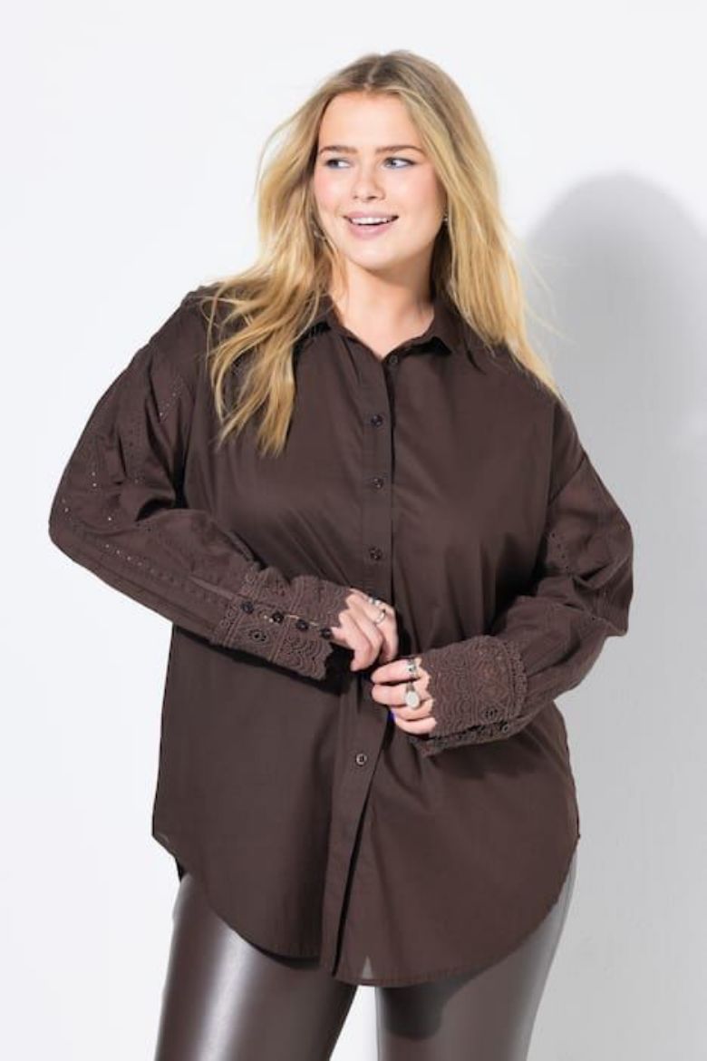 Plus size veliki brojevi Košulja dugih rukava šireg kroja za punije