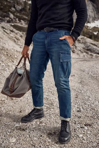 Plus size veliki brojevi Traperice Cargo za punije