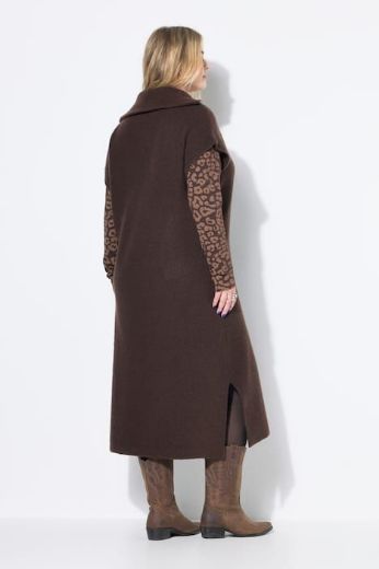 Plus size veliki brojevi Haljina pletena visokog ovratnika bez rukava za punije