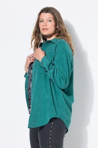 Plus size veliki brojevi Košulja od samta dugih rukava šireg kroja za punije