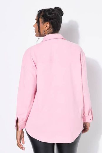 Plus size veliki brojevi Košulja od samta dugih rukava šireg kroja za punije