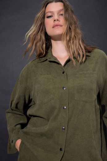 Plus size veliki brojevi Košulja od samta dugih rukava šireg kroja za punije