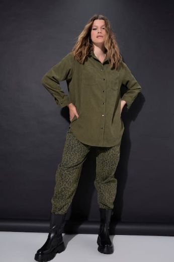 Plus size veliki brojevi Košulja od samta dugih rukava šireg kroja za punije