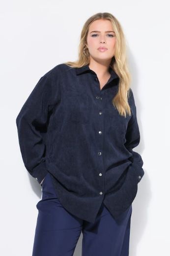 Plus size veliki brojevi Košulja od samta dugih rukava šireg kroja za punije