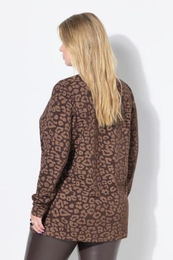 Plus size veliki brojevi Majica dugih rukava s leopard printom za punije