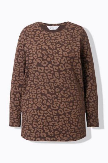 Plus size veliki brojevi Majica dugih rukava s leopard printom za punije