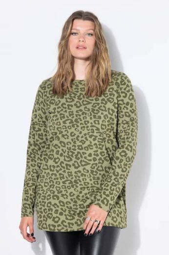 Plus size veliki brojevi Majica dugih rukava s leopard printom za punije