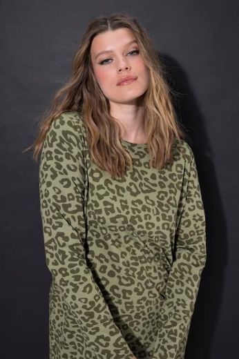 Plus size veliki brojevi Majica dugih rukava s leopard printom za punije